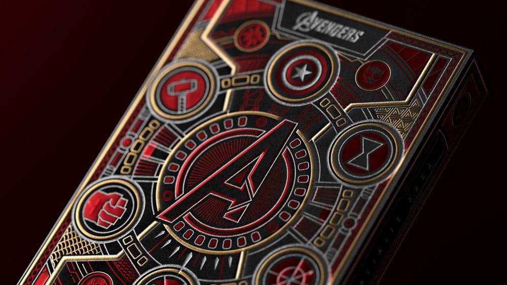 Carte da gioco Avengers Saga dell'Infinito rosse