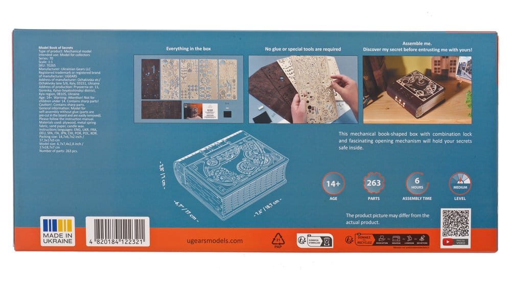Boek der geheimen houten bouwpakket