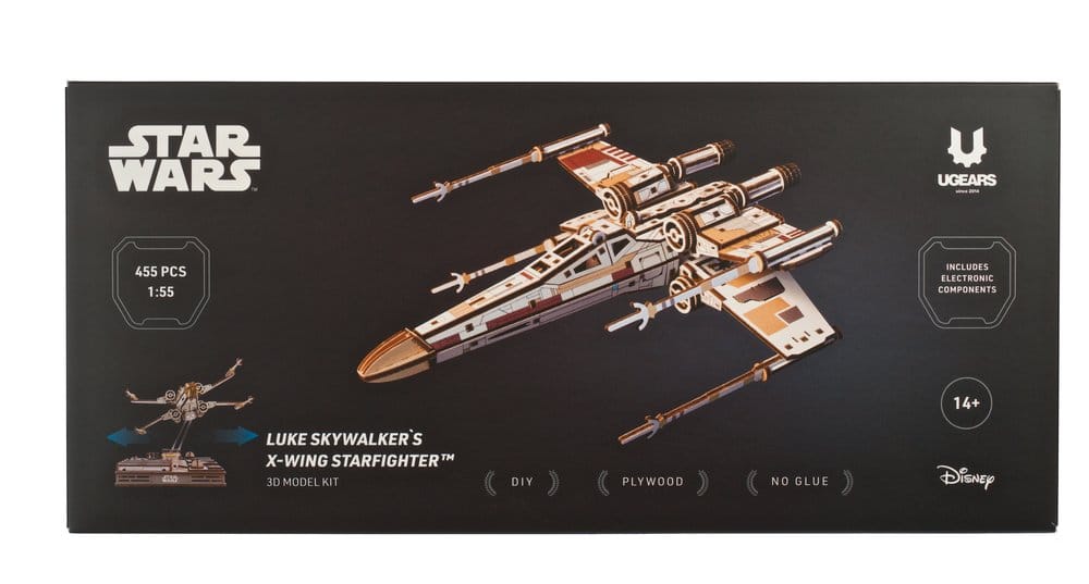 Kit di modellismo in legno Star Wars X-Wing Starfighter di Luke Skywalker
