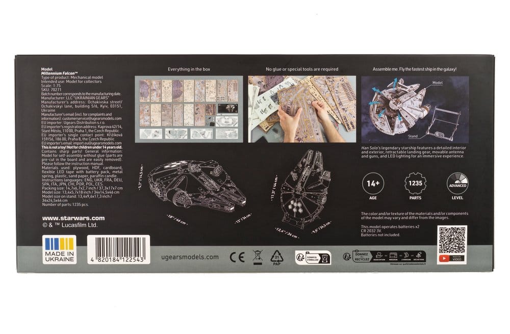 Maquette en bois Star Wars Faucon Millenium